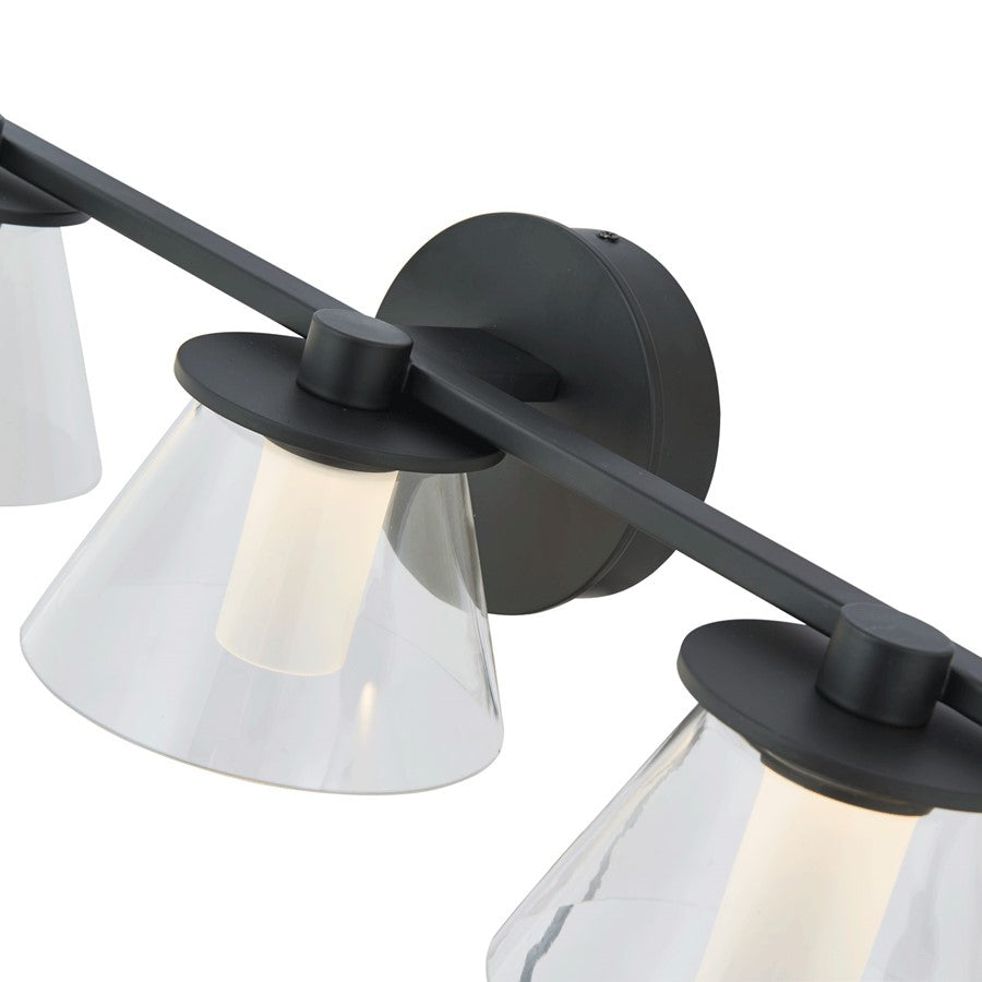 Abra Lighting Cone 5 Light Clear Cones/Opal Diffuser, Black