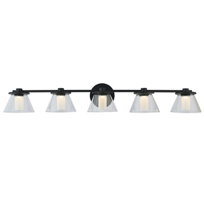 Abra Lighting Cone 5 Light Clear Cones/Opal Diffuser, Black