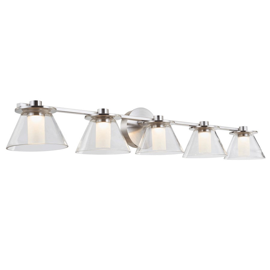 Abra Lighting Cone 5Lt 5Lt Clear Cones/Opal Diffuser, Nickel - 20129WV-BN-CONE