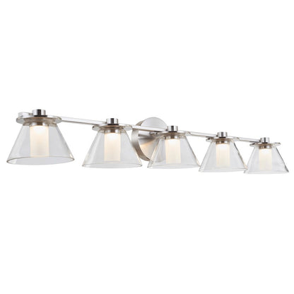 Abra Lighting Cone 5Lt 5Lt Clear Cones/Opal Diffuser, Nickel - 20129WV-BN-CONE