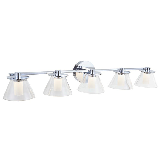 Abra Lighting Cone 5Lt 5Lt Clear Cones/Opal Diffuser, Chrome - 20129WV-CH-CONE