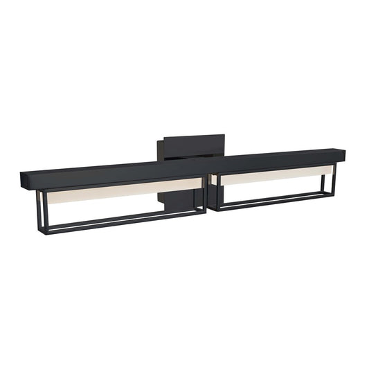 Abra Lighting Pane 2Lt (m) Framed Vanity/Frosted, Black - 20130WV-BL-PANE