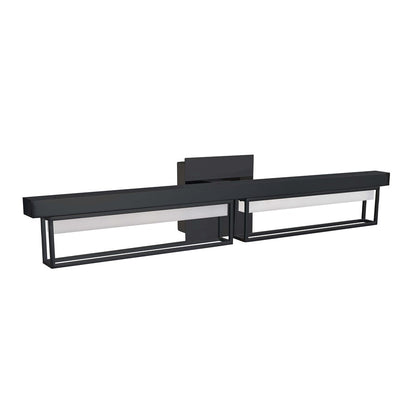 Abra Lighting Pane 2 Light (m) Framed Vanity/Frosted, Black