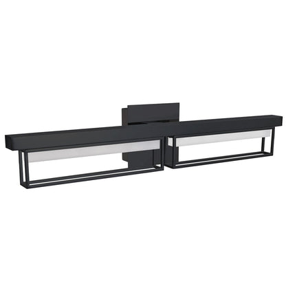 Abra Lighting Pane 2 Light (m) Framed Vanity/Frosted, Black