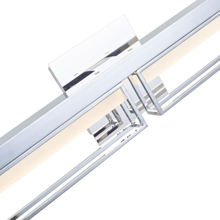 Abra Lighting Pane 2 Light (m) Framed Vanity/Frosted, Chrome