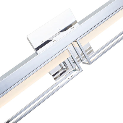 Abra Lighting Pane 2 Light (m) Framed Vanity/Frosted, Chrome