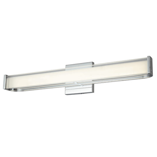 Abra Lighting Bend 1Lt (m) Curved Metal Vanity/Frosted, Chrome - 20132WV-CH-BEND
