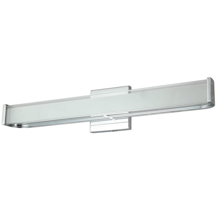 Abra Lighting Bend 1 Light (m) Curved Metal Vanity/Frosted, Chrome