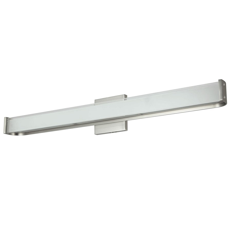 Abra Lighting Bend 1 Light (l) Curved Metal Vanity/Frosted, Nickel
