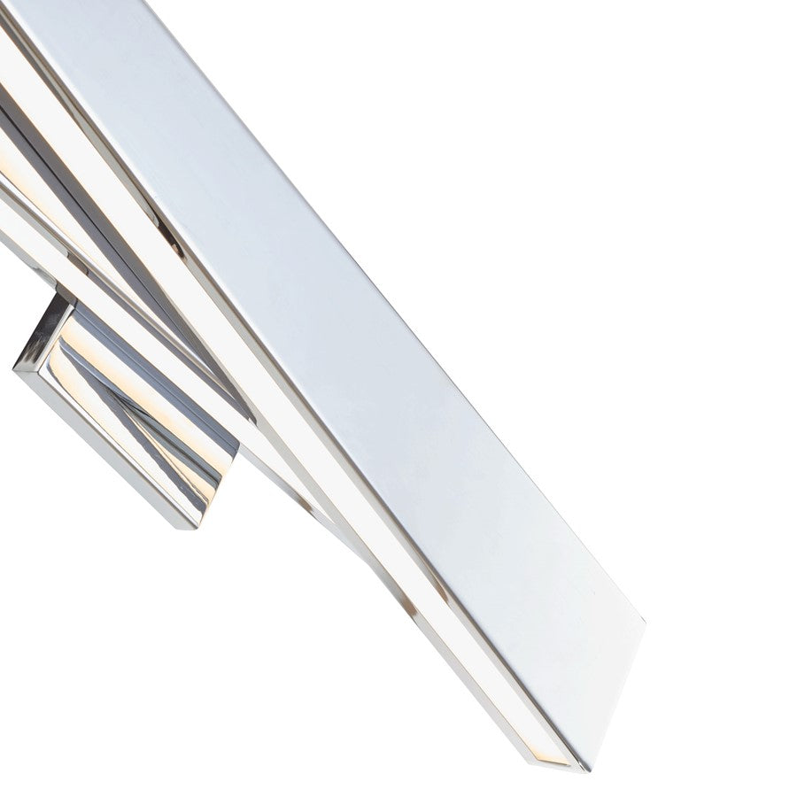 Abra Lighting HiLo 2 Light (m) Offset Linear Vanity, Chrome