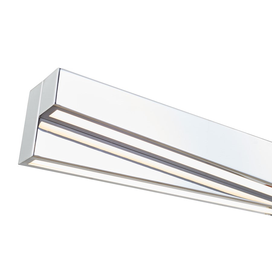 Abra Lighting HiLo 2 Light (l) Offset Linear Vanity, Chrome