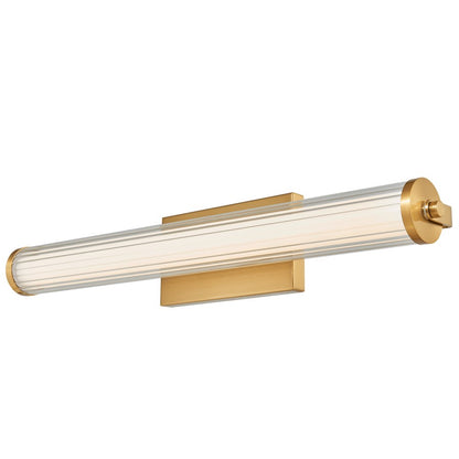Abra Lighting Macie 1 Light 24" Fluted Clear Glass Vanity, Brass