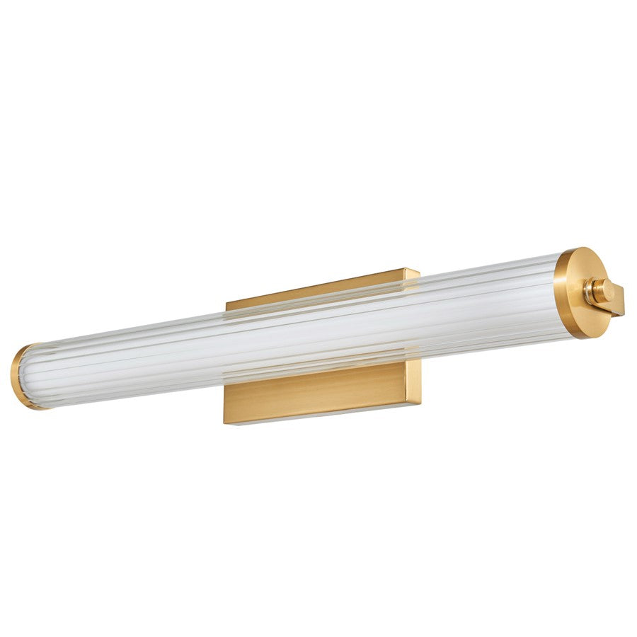 Abra Lighting Macie 1 Light 24" Fluted Clear Glass Vanity, Brass