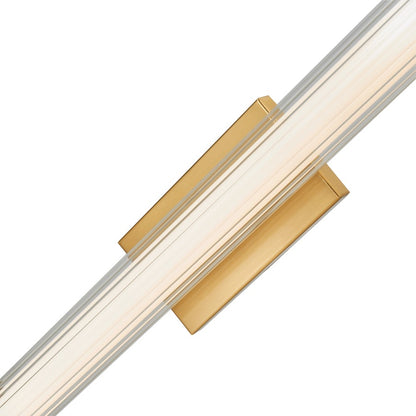 Abra Lighting Macie 1 Light 24" Fluted Clear Glass Vanity, Brass