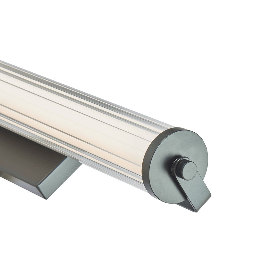 Abra Lighting Macie 1Lt 24" Fluted Clear Glass Vanity, Black - 20160WV-BL-MACIE