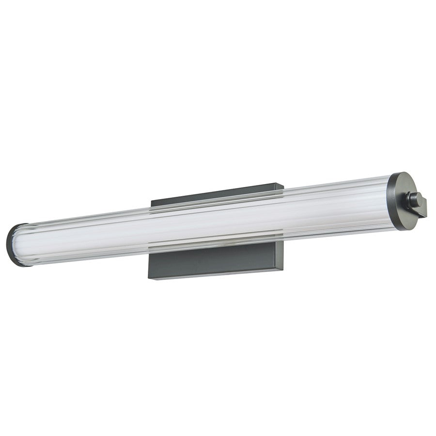 Abra Lighting Macie 1 Light 24" Fluted Clear Glass Vanity, Black