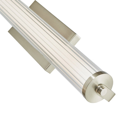 Abra Lighting Macie 1 Light 24" Fluted Clear Glass Vanity, Nickel