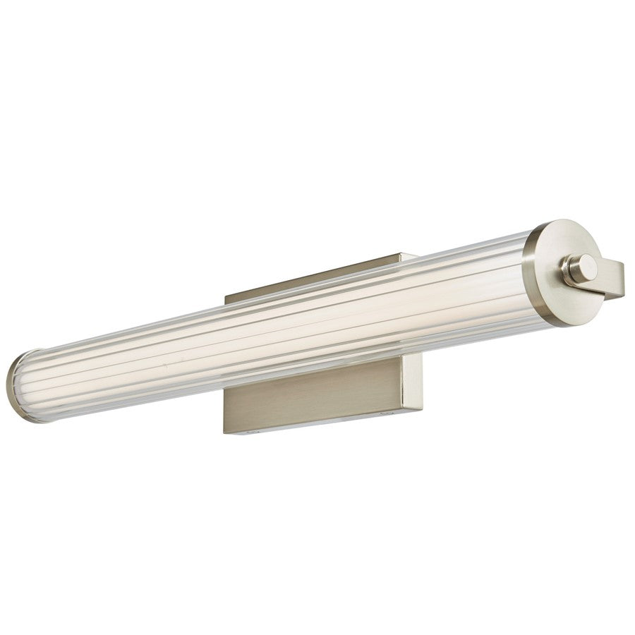 Abra Lighting Macie 1 Light 24" Fluted Clear Glass Vanity, Nickel