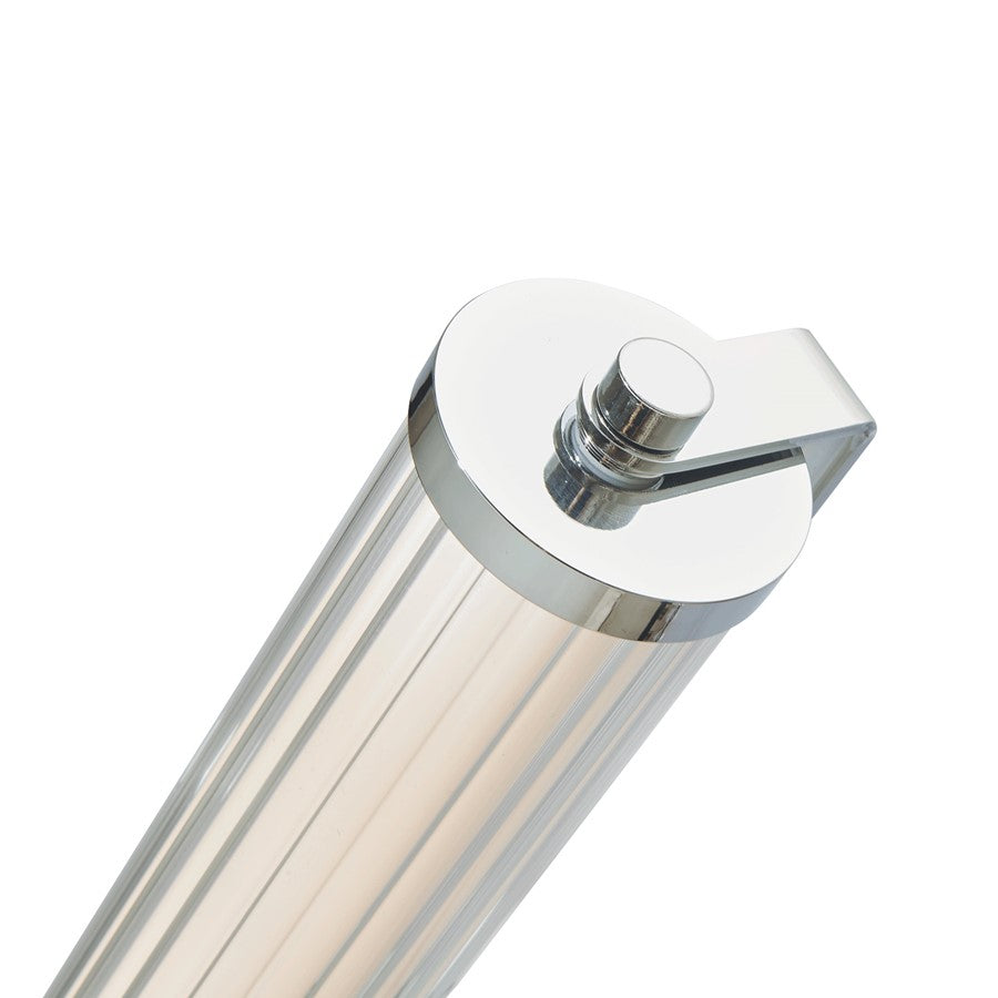 Abra Lighting Macie 1 Light 24" Fluted Clear Glass Vanity, Chrome