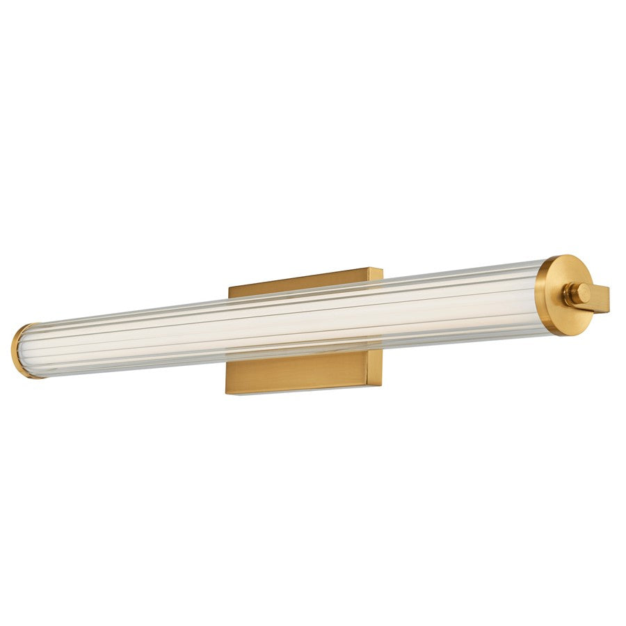 Abra Lighting Macie 1 Light 30" Fluted Clear Glass Vanity, Brass