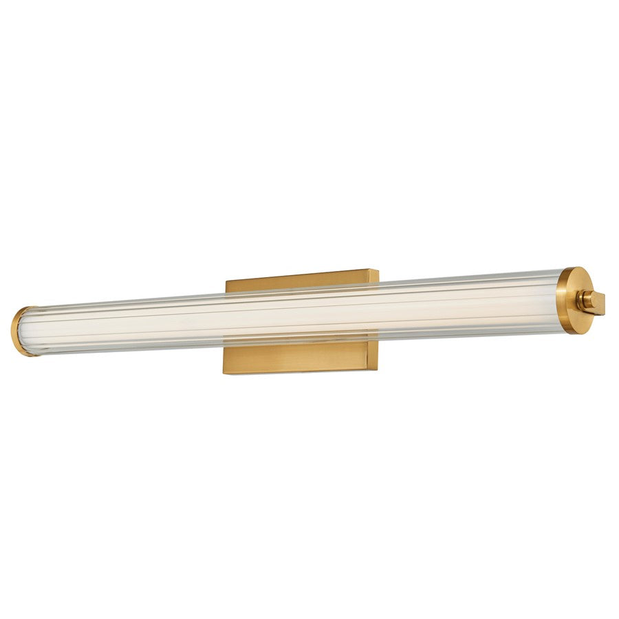 Abra Lighting Macie 1 Light 30" Fluted Clear Glass Vanity, Brass