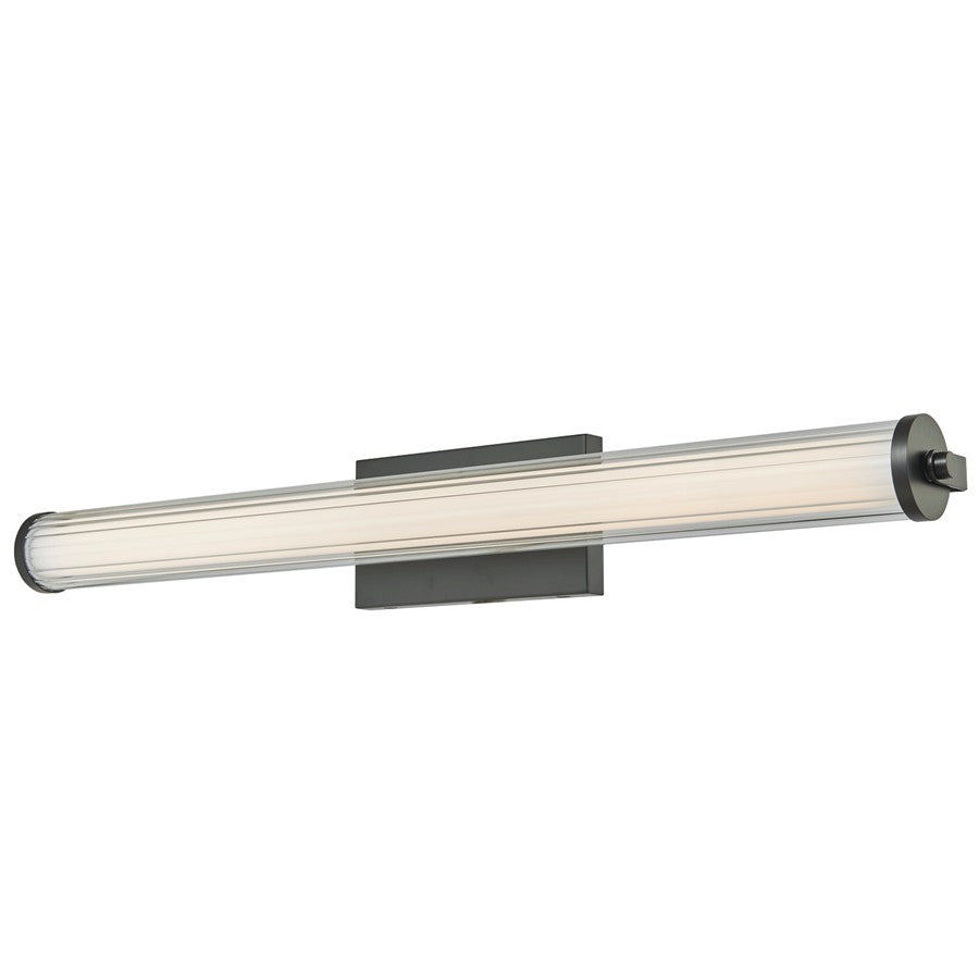 Abra Lighting Macie 1Lt 30" Fluted Clear Glass Vanity, Black - 20161WV-BL-MACIE