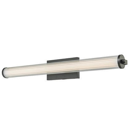 Abra Lighting Macie 1Lt 30" Fluted Clear Glass Vanity, Black - 20161WV-BL-MACIE