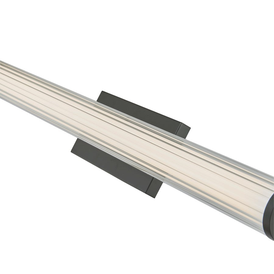 Abra Lighting Macie 1 Light 30" Fluted Clear Glass Vanity, Black