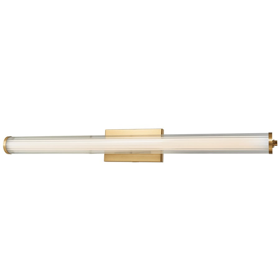 Abra Lighting Macie 1 Light 36" Fluted Clear Glass Vanity, Brass