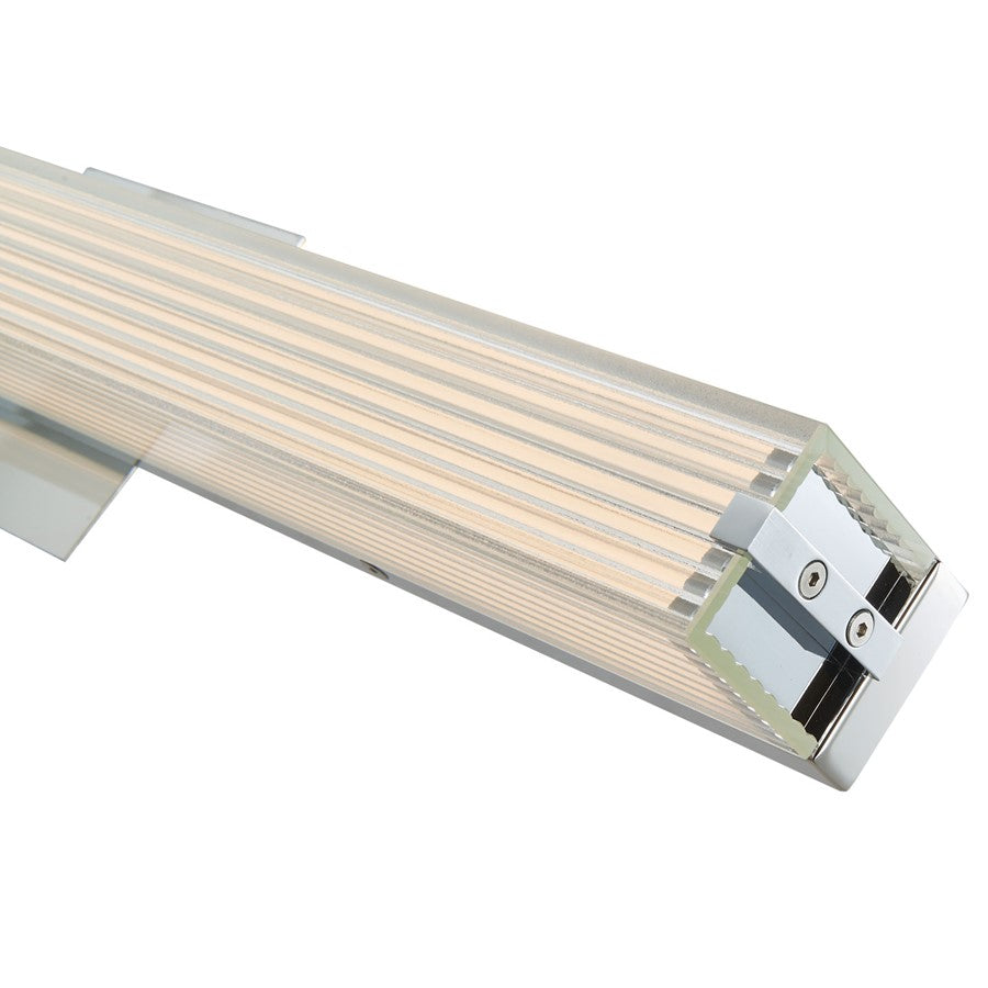 Abra Lighting Macie 1 Light 24" Ribbed Square Vanity, Nickel