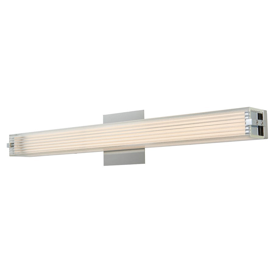 Abra Lighting Macie 1 Light 24" Ribbed Square Vanity, Nickel