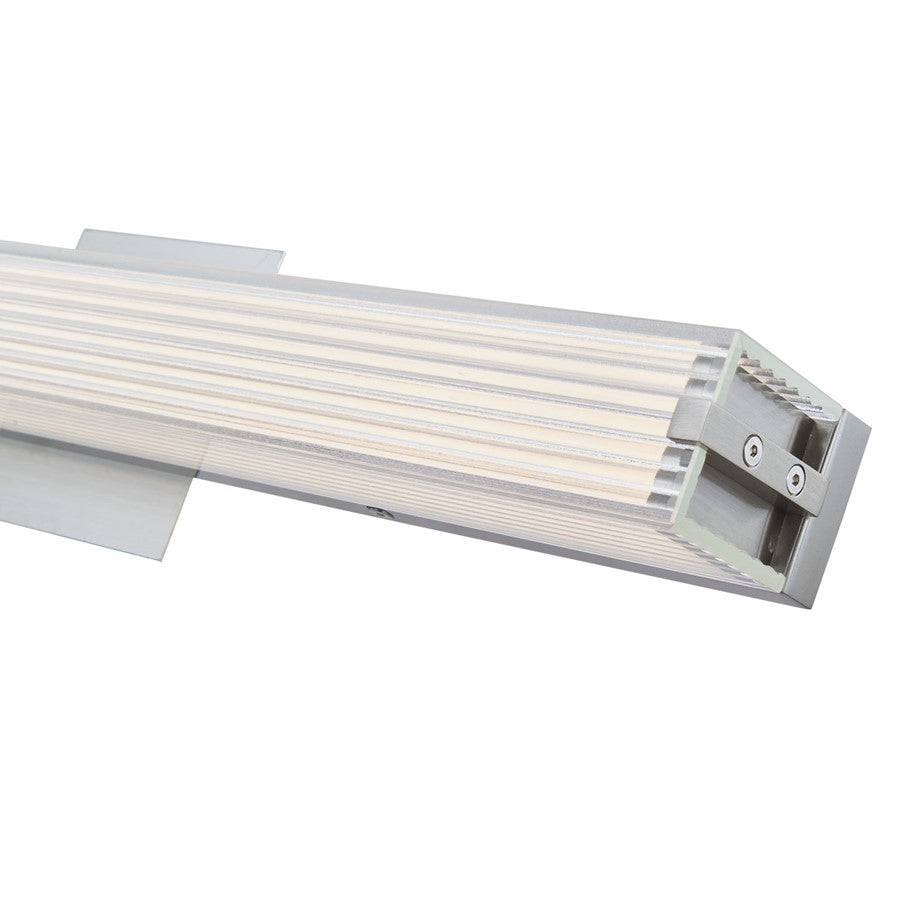 Abra Lighting Macie 1 Light 24" Ribbed Square Vanity, Chrome