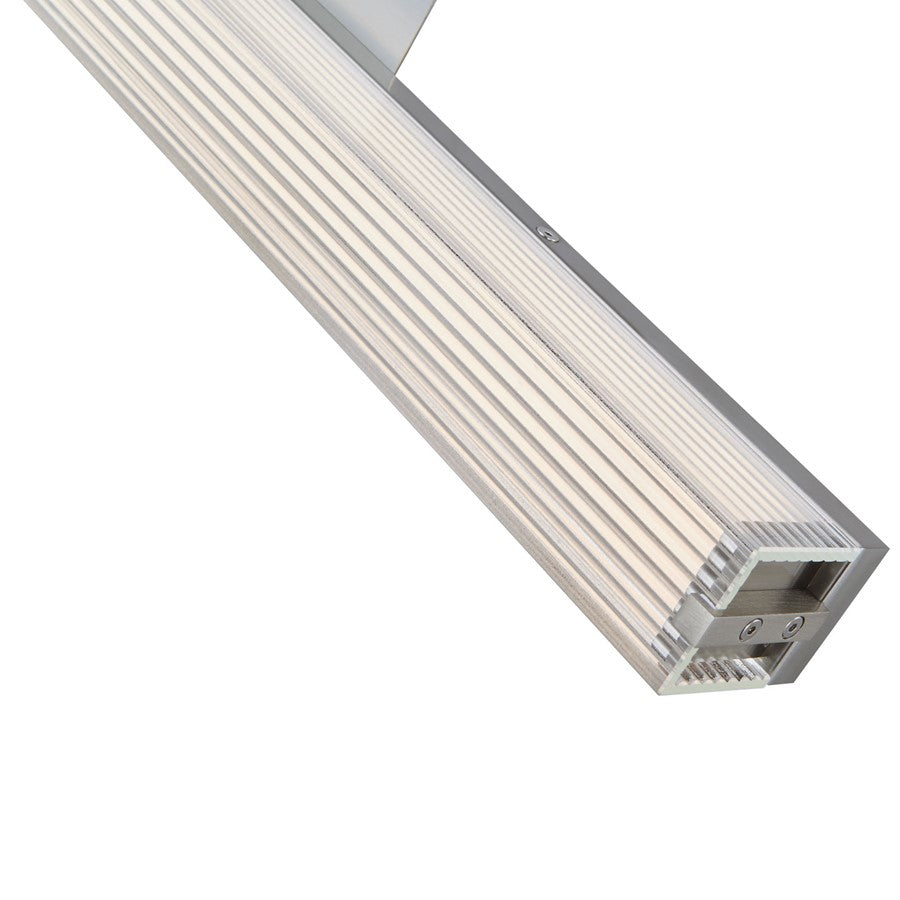 Abra Lighting Macie 1 Light 24" Ribbed Square Vanity, Chrome