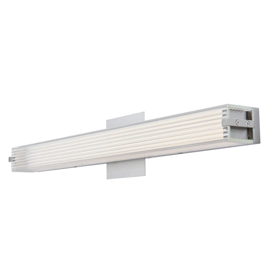 Abra Lighting Macie 1 Light 24" Ribbed Square Vanity, Chrome