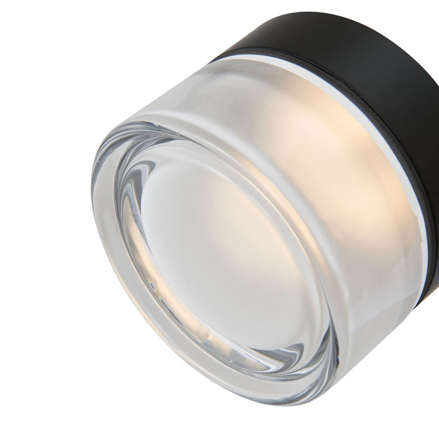 Abra Lighting Elf 1 Light Indented Solid Wall/Ceiling, BK