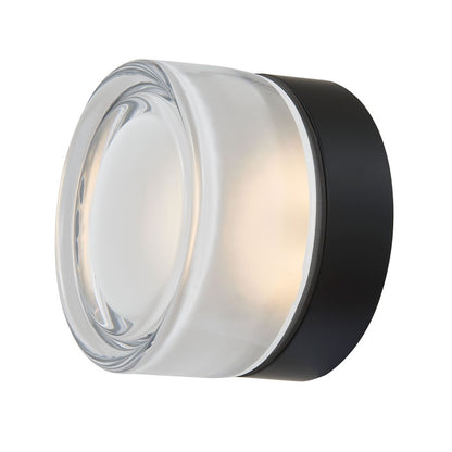 Abra Lighting Elf 1 Light Indented Solid Wall/Ceiling, BK