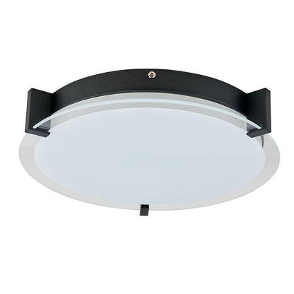 Abra Lighting Matrix 1 Light 12" Flat Round Flushmount, Black