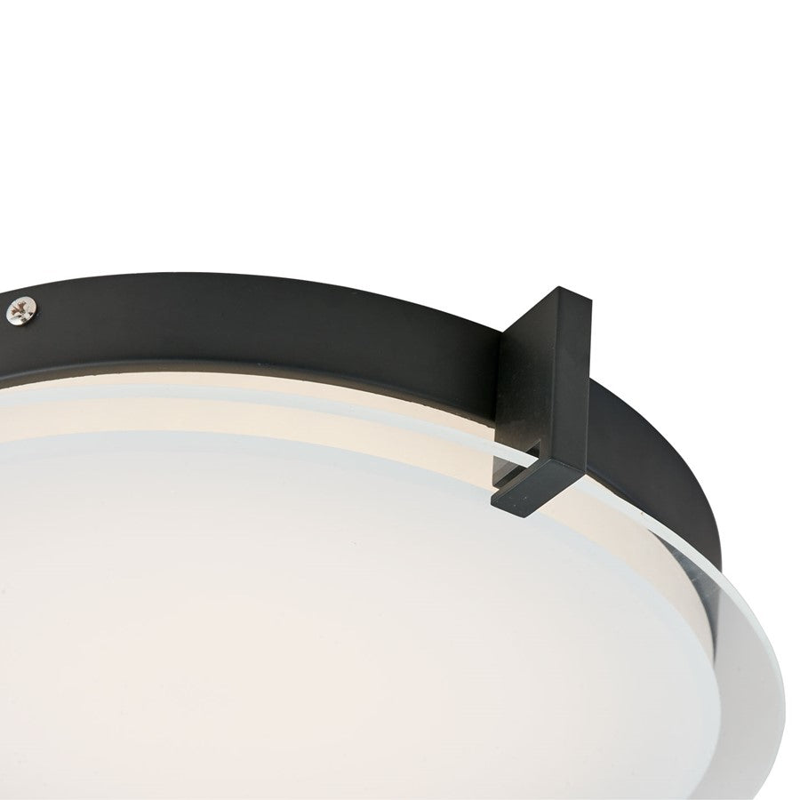 Abra Lighting Matrix 1 Light 12" Flat Round Flushmount, Black