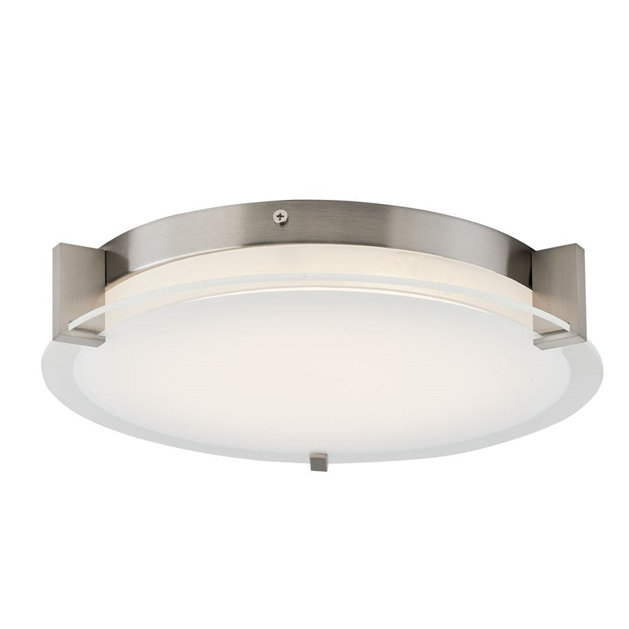 Abra Lighting Matrix 2 Light Flat Round Flushmount, Nickel