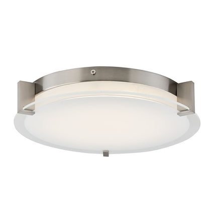 Abra Lighting Matrix 2 Light Flat Round Flushmount, Nickel