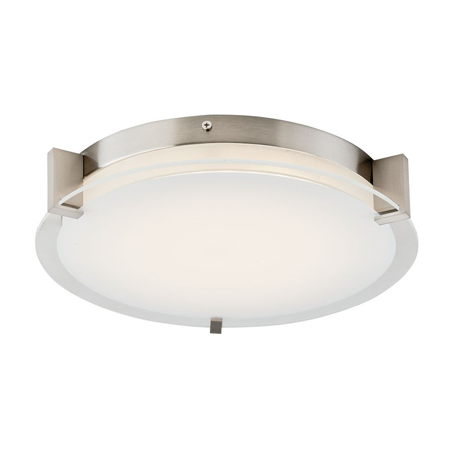 Abra Lighting Matrix 2 Light Flat Round Flushmount, Nickel
