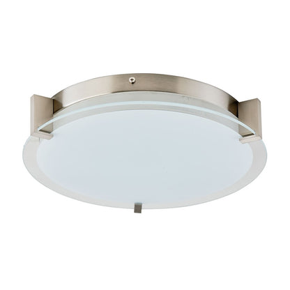 Abra Lighting Matrix 2 Light Flat Round Flushmount, Nickel