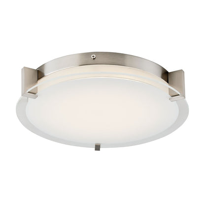 Abra Lighting Matrix 2 Light Flat Round Flushmount, Nickel