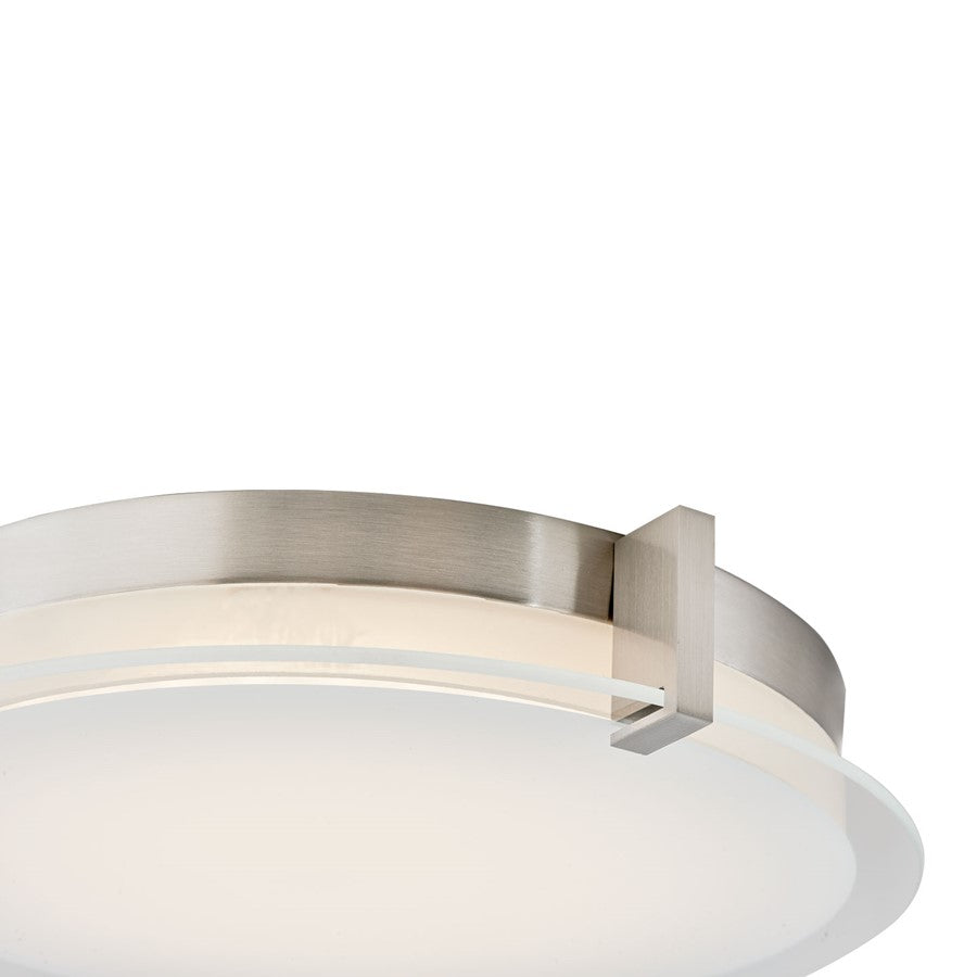 Abra Lighting Matrix 2 Light Flat Round Flushmount, Nickel