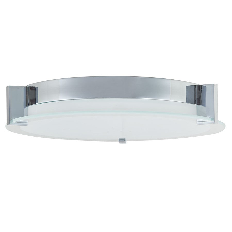 Abra Lighting Matrix 3 Light Flat Round Flushmount, Chrome