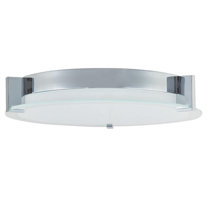 Abra Lighting Matrix 3 Light Flat Round Flushmount, Chrome
