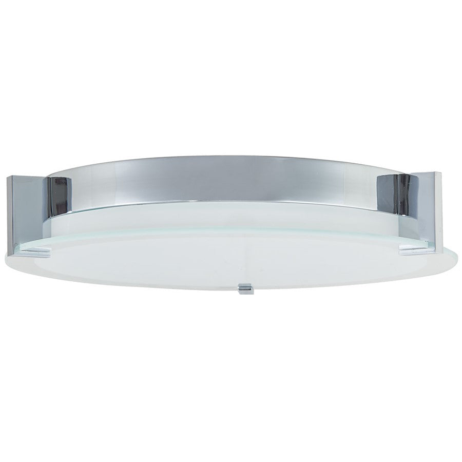 Abra Lighting Matrix 3 Light Flat Round Flushmount, Chrome