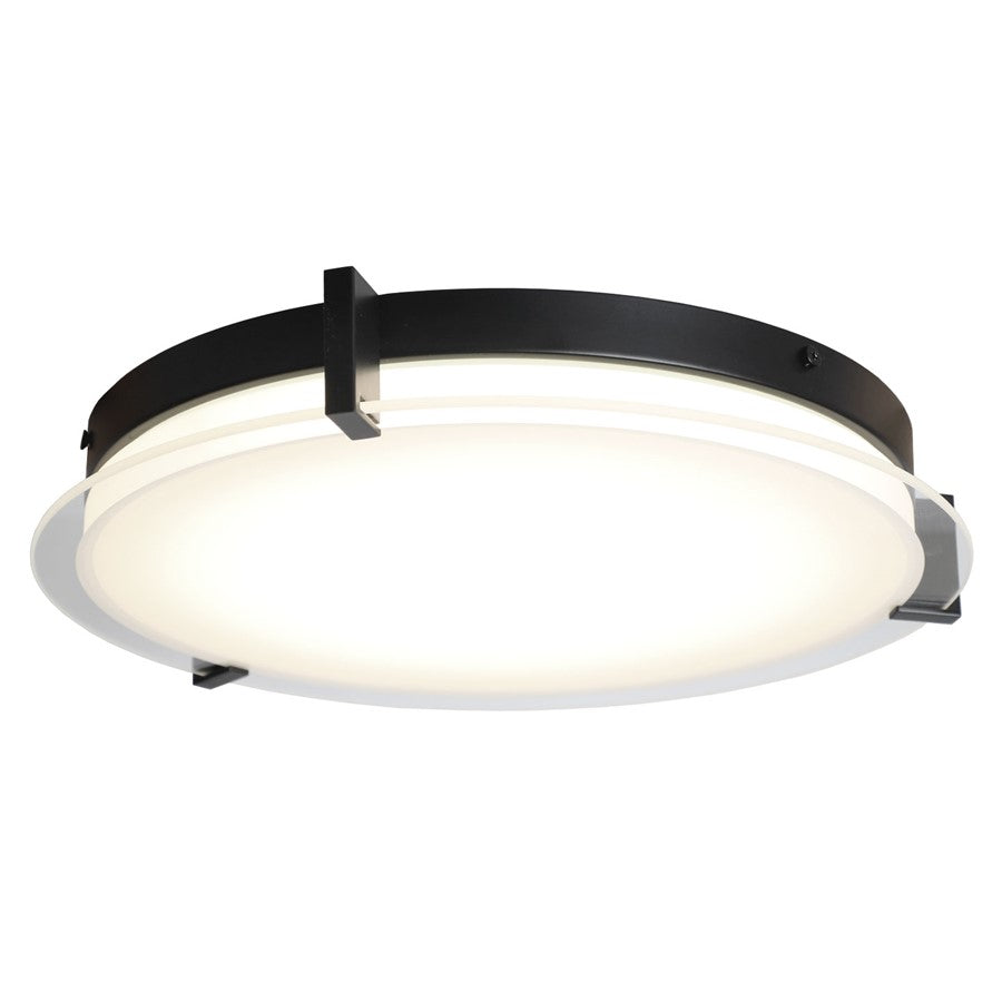 Abra Lighting Matrix 1 Light 14" Flat Round Flushmount, Black