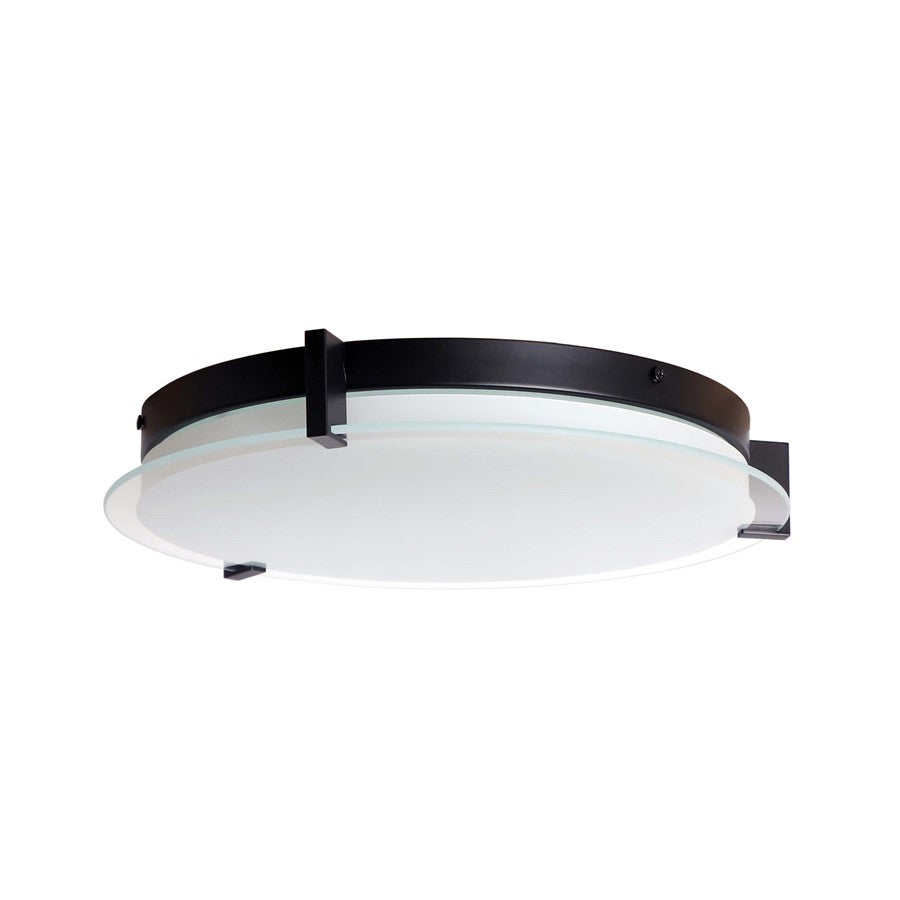 Abra Lighting Matrix 1 Light 14" Flat Round Flushmount, Black