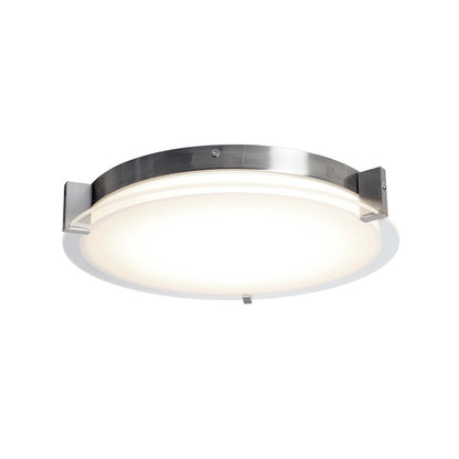Abra Lighting Matrix 1 Light 14" Flat Round Flushmount, Nickel